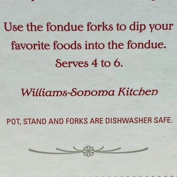NWTIB Williams-Sonoma Fondue Set, 6 Forks, TeaLight, Stand, Pot = 3.5" T x 5" W - Picture 8 of 10